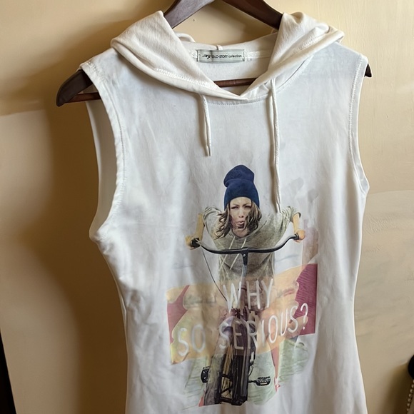 Why So Serious hoodie sleeveless dress cream Last of Us Joker skater - Picture 2 of 4